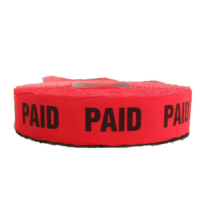 2" x 0.5" (50 x 14mm) Rectangular "PAID" Labels; 1000/roll