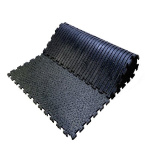 Rubber Stable/Cow Mat - Diamond Top with Grooved Bottom - 4 Side Lock